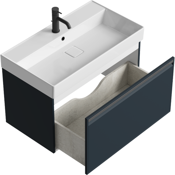 Тумба подвесная с раковиной Aqwella Pure 80 см PUR0108GRM, серый, Цвет фасада: серый - 2 Тумба подвесная с раковиной Aqwella Pure 80 см PUR0108GRM, серый, Цвет фасада: серый фото 2