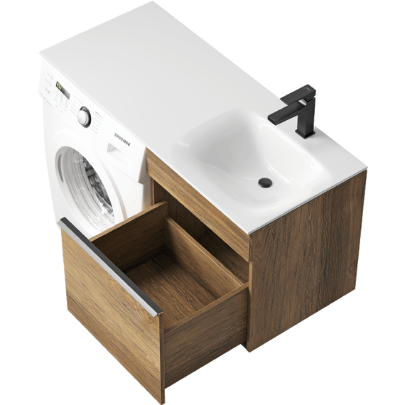 Тумба подвесная с раковиной Aqwella Terra 115 см TER01051DBR, дуб балтийский фото 5