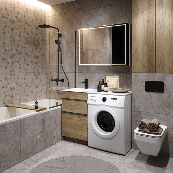 Тумба напольная с раковиной Aqwella Terra 115 см TER01052NDBL, дуб балтийский фото 4