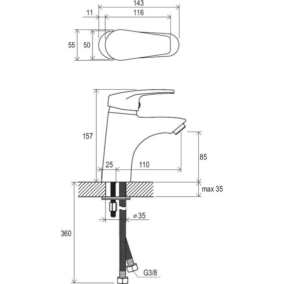 	Смеситель для раковины Ravak Neo NO 012.00 X070023 фото 4
