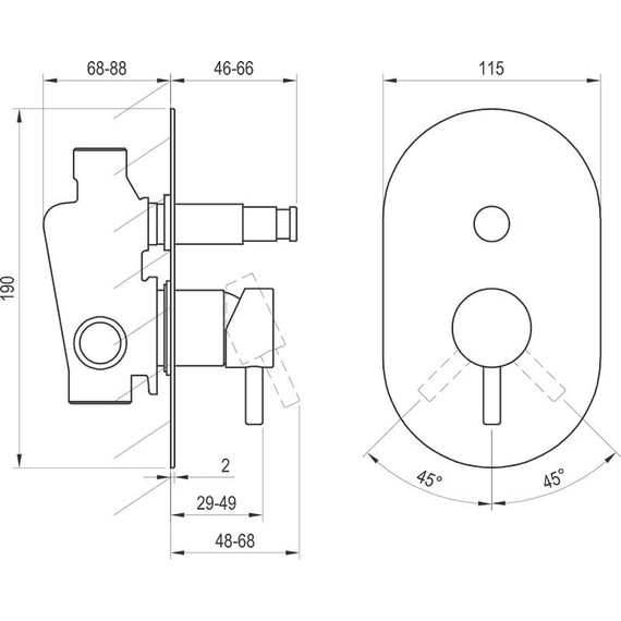Смеситель для ванны Ravak 2 потребителя Espirit ES.061.00CR.O2 X070204 фото 3