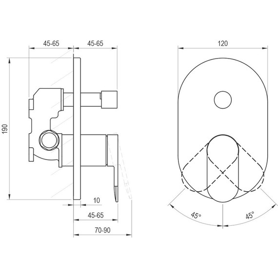 Смеситель для ванны Ravak CR II 065.20BL.O2 X070466, чёрный матовый - 2 Смеситель для ванны Ravak CR II 065.20BL.O2 X070466, чёрный матовый фото 2