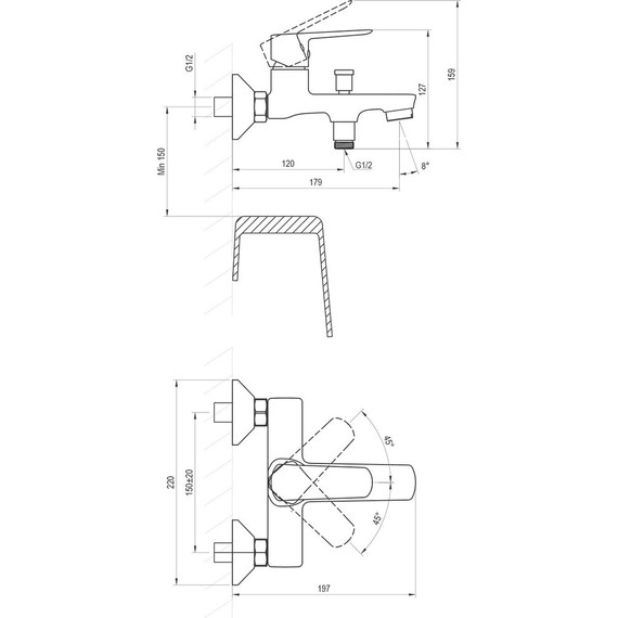Смеситель для ванны Ravak LF 022.00CR X070473 фото 3