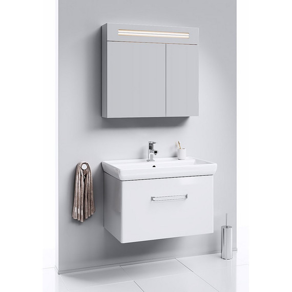 Тумба подвесная с раковиной Aqwella Нео 80 см NEO01081, белый - 2 Тумба подвесная с раковиной Aqwella Нео 80 см NEO01081, белый фото 2