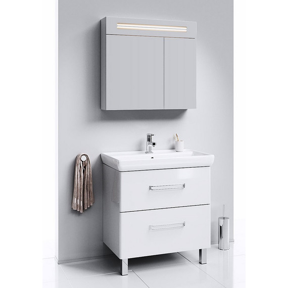 Тумба напольная с раковиной Aqwella Нео 80 см NEO0108, белый - 2 Тумба напольная с раковиной Aqwella Нео 80 см NEO0108, белый фото 2