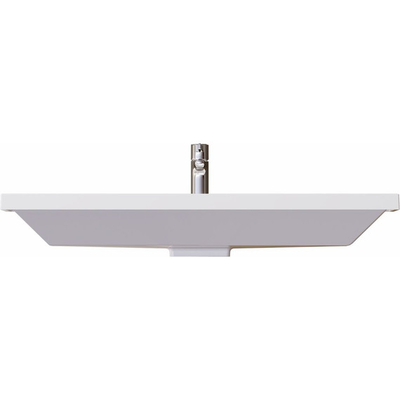 Тумба подвесная с раковиной Mirsant Grand 100 см (раковина Style 100), белый глянцевый фото 10