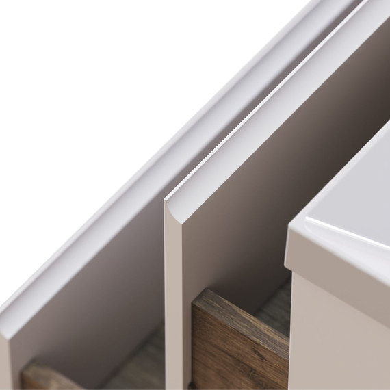 Тумба подвесная с раковиной Mirsant Grand 80 см (раковина Style 80), белый глянцевый фото 2