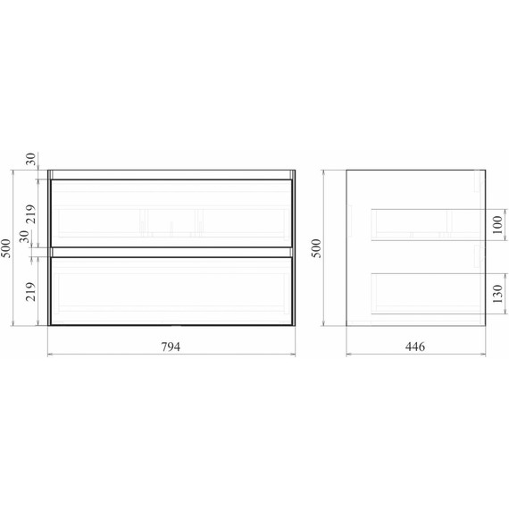 Тумба подвесная с раковиной Mirsant Grand 80 см (раковина Style 80), белый глянцевый фото 9