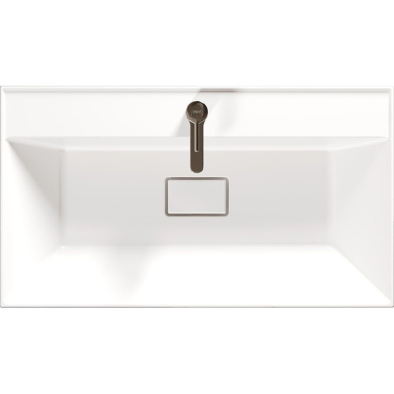 Тумба подвесная с раковиной Mirsant Grand 80 см (раковина Style 80), белый глянцевый фото 7