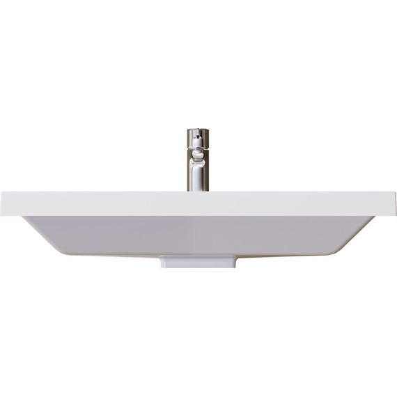 Тумба подвесная с раковиной Mirsant Grand 80 см (раковина Style 80), белый глянцевый фото 8