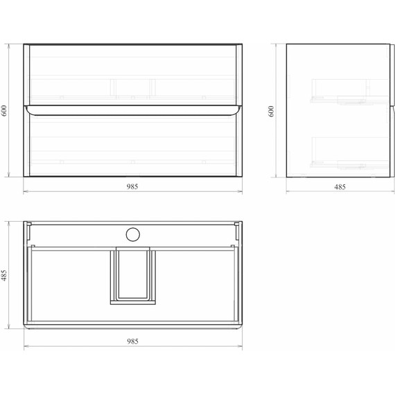 Тумба подвесная с раковиной Mirsant Savag 100 см (раковина Astra 100), белый глянцевый фото 11
