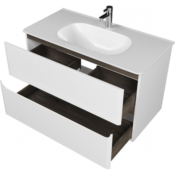 Тумба подвесная с раковиной Mirsant Savag 100 см (раковина Astra 100), белый матовый - 3 Тумба подвесная с раковиной Mirsant Savag 100 см (раковина Astra 100), белый матовый фото 3