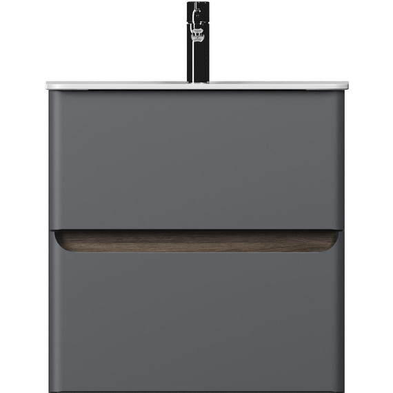 Тумба подвесная с раковиной Mirsant Savag 60 см (раковина Astra 60), серый матовый - 2 Тумба подвесная с раковиной Mirsant Savag 60 см (раковина Astra 60), серый матовый фото 2