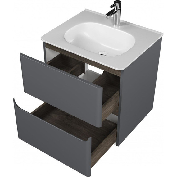 Тумба подвесная с раковиной Mirsant Savag 60 см (раковина Astra 60), серый матовый - 3 Тумба подвесная с раковиной Mirsant Savag 60 см (раковина Astra 60), серый матовый фото 3