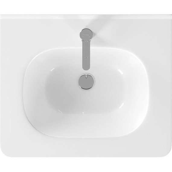 Тумба подвесная с раковиной Mirsant Savag 60 см (раковина Astra 60), белый матовый фото 5