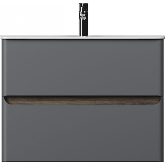 Тумба подвесная с раковиной Mirsant Savag 80 см (раковина Astra 80), серый матовый - 2 Тумба подвесная с раковиной Mirsant Savag 80 см (раковина Astra 80), серый матовый фото 2