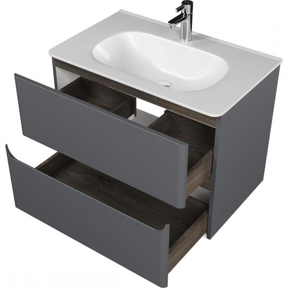 Тумба подвесная с раковиной Mirsant Savag 80 см (раковина Astra 80), серый матовый - 3 Тумба подвесная с раковиной Mirsant Savag 80 см (раковина Astra 80), серый матовый фото 3