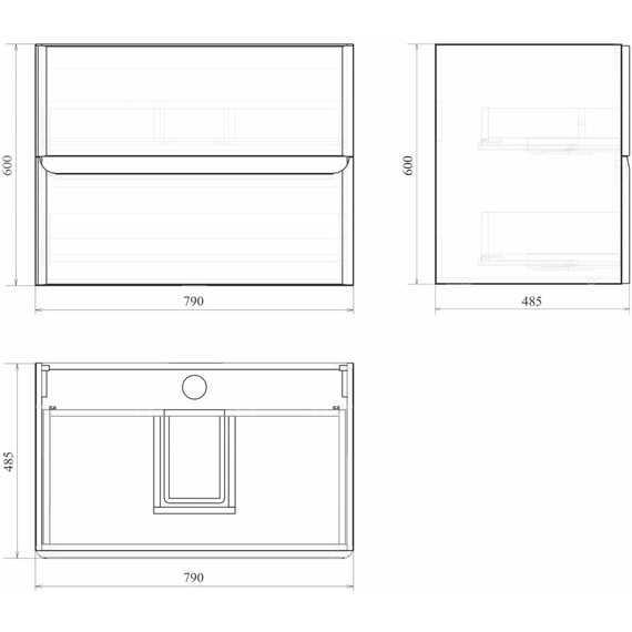 Тумба подвесная с раковиной Mirsant Savag 80 см (раковина Astra 80), белый глянцевый фото 6