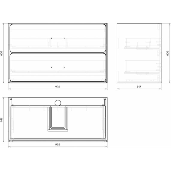 Тумба подвесная с раковиной Mirsant Viva 100 см (раковина Conte 100), белый глянцевый фото 9