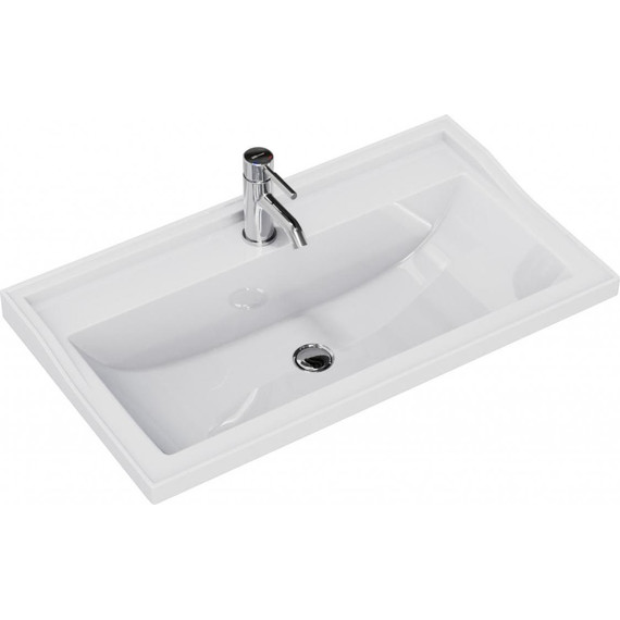 Тумба подвесная с раковиной Mirsant Viva 80 см (раковина Conte 80), серый матовый фото 4