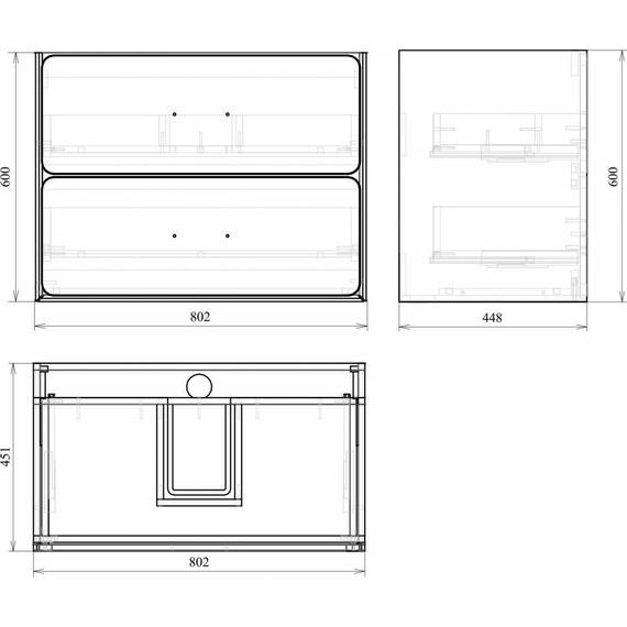 Тумба подвесная с раковиной Mirsant Viva 80 см (раковина Conte 80), серый матовый фото 6