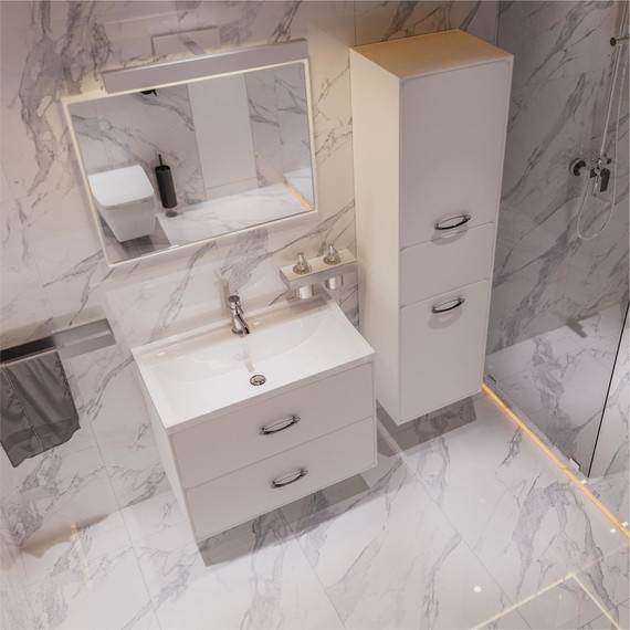 Пенал подвесной Mirsant Viva 45 см (универсальный), белый глянцевый - 5 Пенал подвесной Mirsant Viva 45 см (универсальный), белый глянцевый фото 5