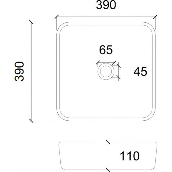 Раковина-чаша прозрачная Abber Glas 39 см AK2311B, чёрный фото 2