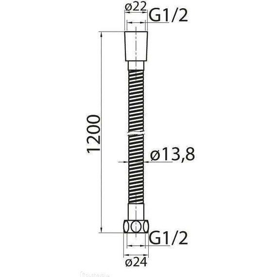 Душевой шланг Cezares 120 см CZR-FMDC2-120-02, бронза фото 2
