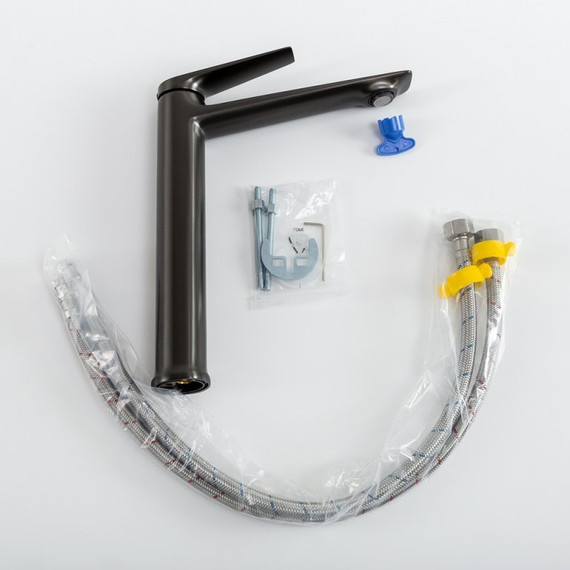 Смеситель для раковины высокий Cezares LINER-LC-GM-W0, оружейная сталь - 2 Смеситель для раковины высокий Cezares LINER-LC-GM-W0, оружейная сталь фото 2