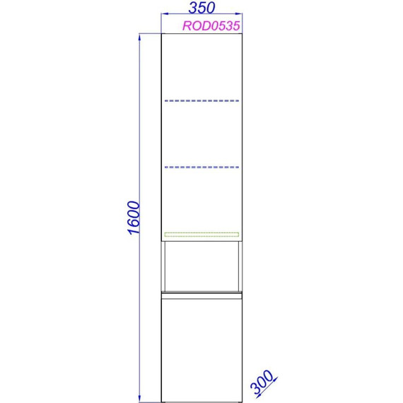 Пенал подвесной Aqwella Rodos 35 см ROD0535, белый - 5 Пенал подвесной Aqwella Rodos 35 см ROD0535, белый фото 5