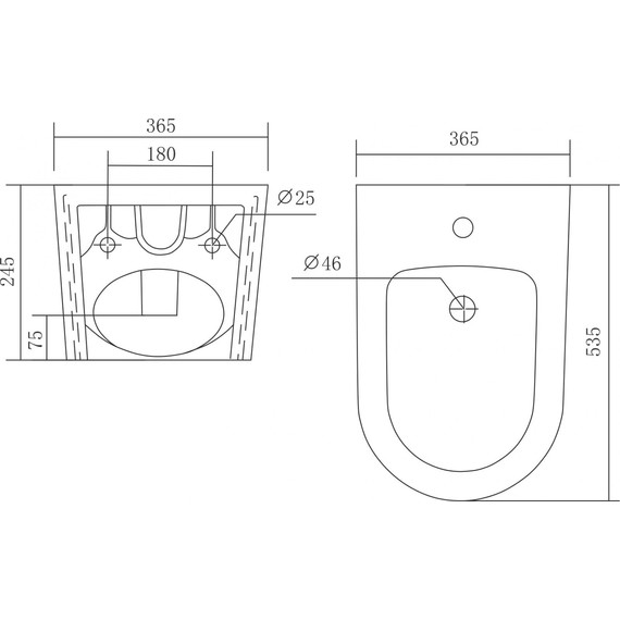 Биде подвесное Aquatek Оберон/Бетта AQ0516-00 фото 3