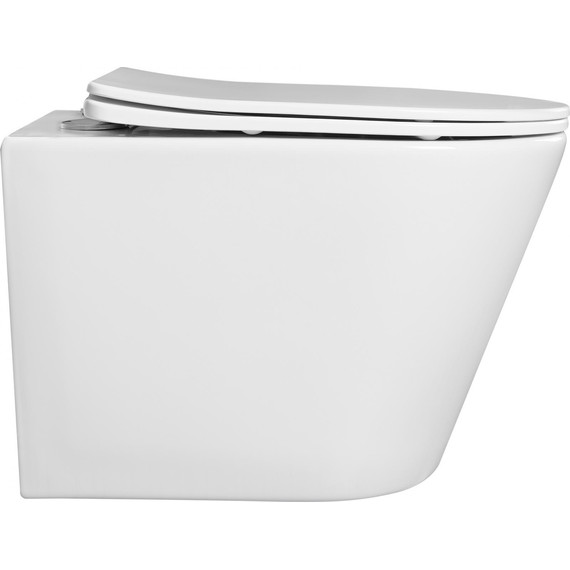 Унитаз подвесной безободковый Aquatek Вега AQ1904-00 с тонкой крышкой микролифт, Цвет производителя: белый - 4 Унитаз подвесной безободковый Aquatek Вега AQ1904-00 с тонкой крышкой микролифт, Цвет производителя: белый фото 4