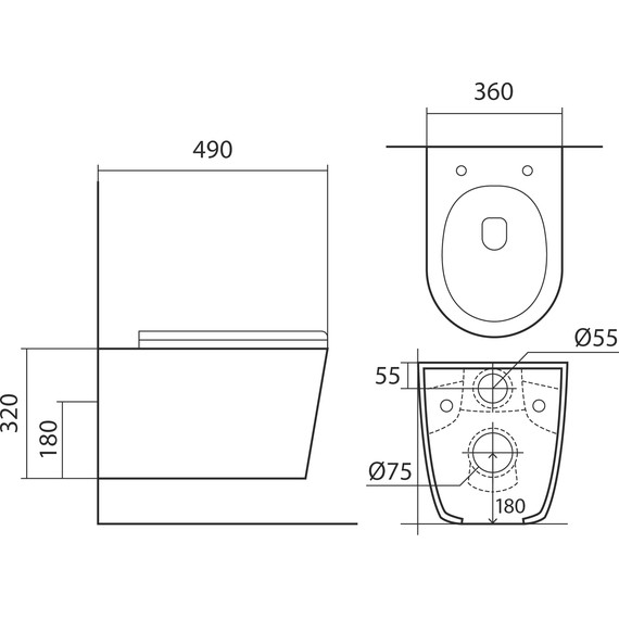 Унитаз подвесной безободковый Aquatek Вега AQ1904-00 с тонкой крышкой микролифт, Цвет производителя: белый - 9 Унитаз подвесной безободковый Aquatek Вега AQ1904-00 с тонкой крышкой микролифт, Цвет производителя: белый фото 9
