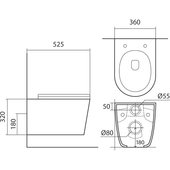 Унитаз подвесной безободковый Aquatek Вега AQ1905-00 с тонкой крышкой микролифт фото 9