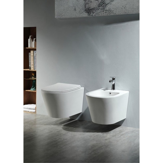 Унитаз подвесной безободковый Aquatek Вега AQ1905-00 с тонкой крышкой микролифт фото 8