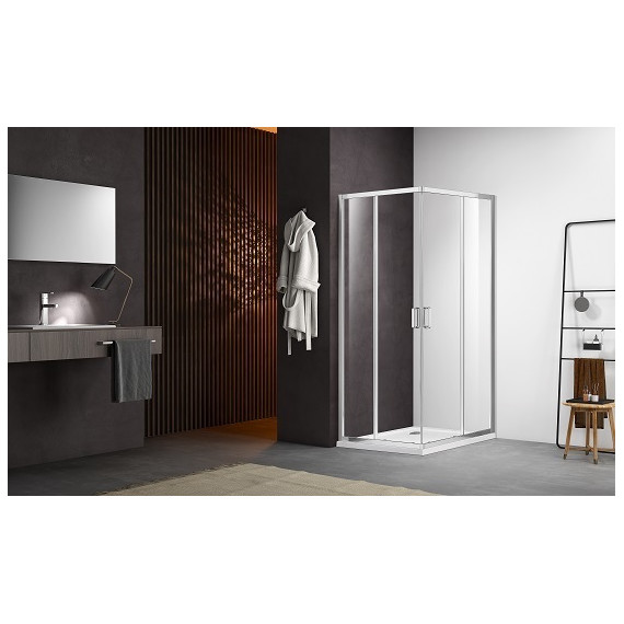 Душевое ограждение Aquatek 90x90 см AQ ARI KV 09020CH, хром/прозрачное фото 3