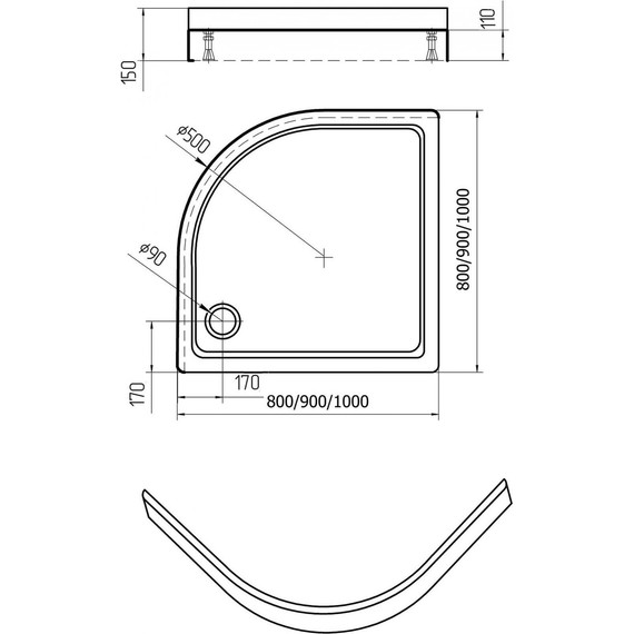 Поддон акриловый Aquatek 100x100 см DPA-0000002 фото 9