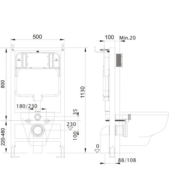 Инсталляция для унитаза Aquatek Standart 50 INS-0000012 - 9 Инсталляция для унитаза Aquatek Standart 50 INS-0000012 фото 9