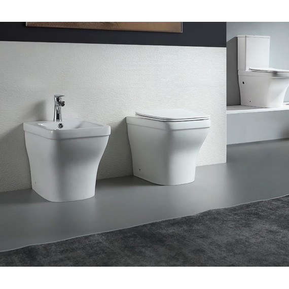 Унитаз приставной безободковый Aquatek Амадео AQ1964-00 с тонкой крышкой микролифт фото 2