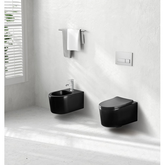 Биде подвесное Aquatek Мия AQ1004-MB, чёрный матовый фото 4