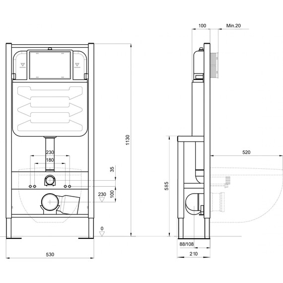 Инсталляция для унитаза Aquatek Standart 50 INS-0000016 - 4 Инсталляция для унитаза Aquatek Standart 50 INS-0000016 фото 4