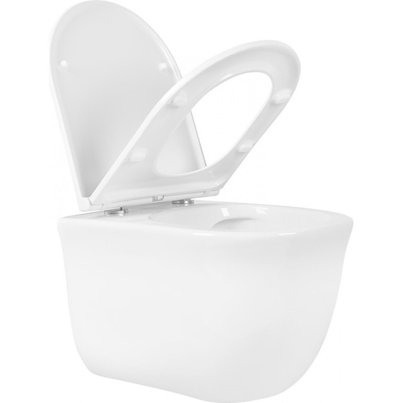 Унитаз подвесной безободковый Aquatek Классик AQ1112-00 с тонкой крышкой микролифт фото 5