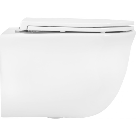 Унитаз подвесной безободковый Aquatek Классик AQ1112-00 с тонкой крышкой микролифт фото 6