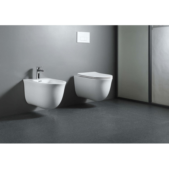 Унитаз подвесной безободковый Aquatek Классик AQ1112-00 с тонкой крышкой микролифт фото 8