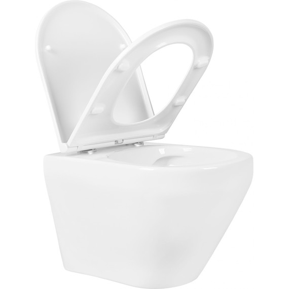 Унитаз подвесной безободковый Aquatek Лея AQ1199-00 с тонкой крышкой микролифт фото 4