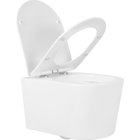 Унитаз подвесной безободковый Aquatek Оберон AQ1365T-00 с тонкой крышкой микролифт (Система смыва торнадо) - 9 Унитаз подвесной безободковый Aquatek Оберон AQ1365T-00 с тонкой крышкой микролифт (Система смыва торнадо) фото 9