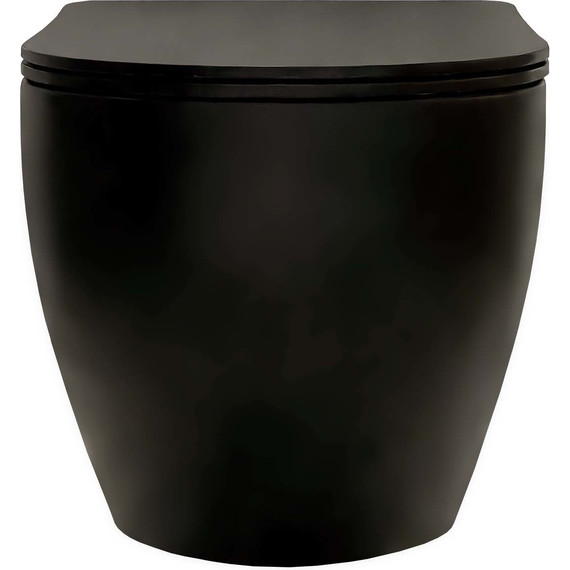 Унитаз подвесной безободковый Aquatek Европа AQ1901-MB с тонкой крышкой микролифт, чёрный, Цвет производителя: чёрный фото 2