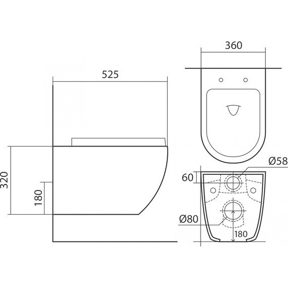 Унитаз подвесной безободковый Aquatek Европа AQ1901-MB с тонкой крышкой микролифт, чёрный, Цвет производителя: чёрный фото 9