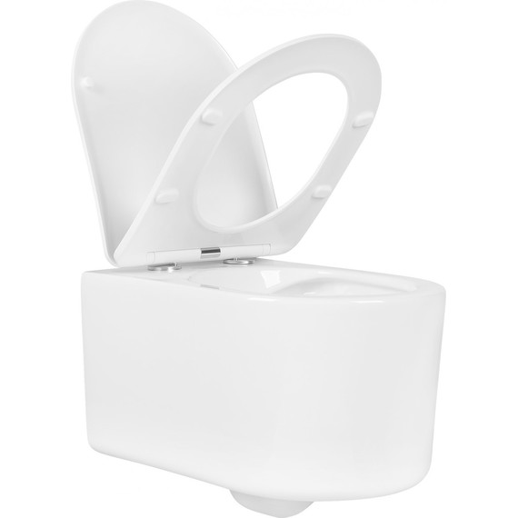 Унитаз подвесной безободковый Aquatek Мия AQ2004-00 с крышкой микролифт, Цвет производителя: белый фото 5