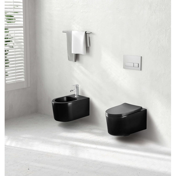 Унитаз подвесной безободковый Aquatek Мия AQ2004-MB, чёрный матовый с крышкой микролифт, Цвет производителя: чёрный матовый - 5 Унитаз подвесной безободковый Aquatek Мия AQ2004-MB, чёрный матовый с крышкой микролифт, Цвет производителя: чёрный матовый фото 5